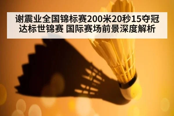 谢震业全国锦标赛200米20秒15夺冠达标世锦赛 国际赛场前景深度解析